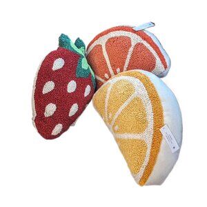 3 Fruit Shaped Decorative Pillows NWT